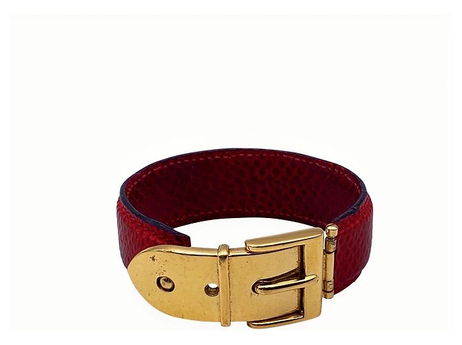 Gucci Vintage Lederarmband Rot