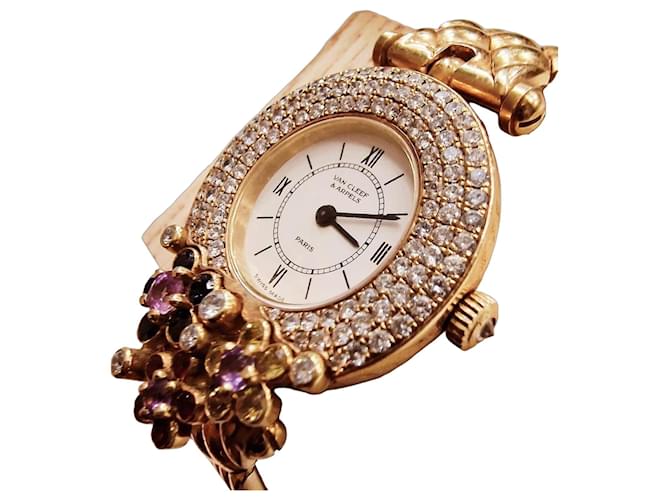 Van Cleef & Arpels 18k watch set with diamonds and sapphires Golden 