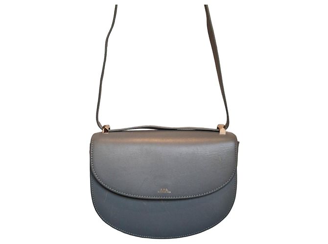 Autre Marque Bolsa de ombro em couro cinza A.P.C.