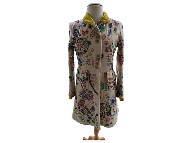 Etro Wool Embroidered Coat with Sequins Multiple colors