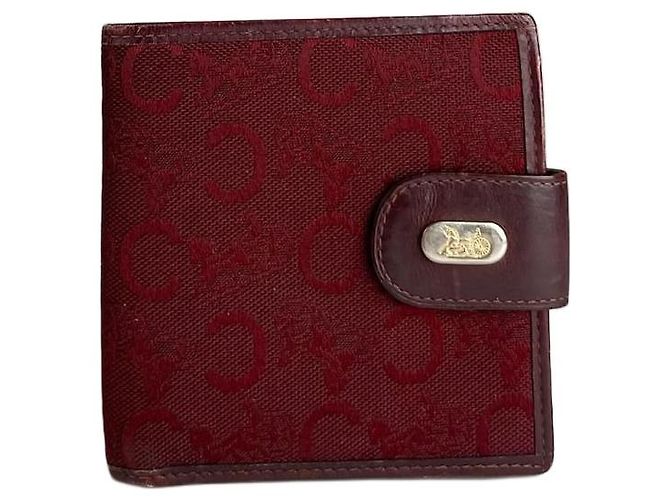 Céline Vintage Celine Paris C Monogram Burgundy Dark red