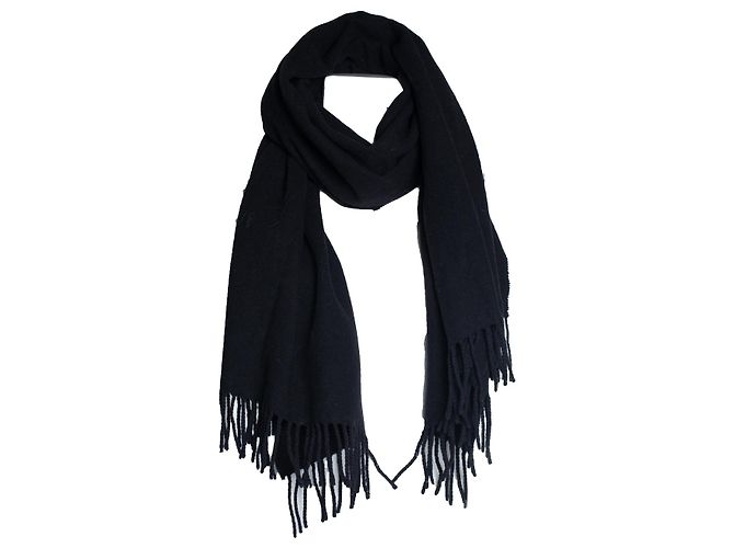 Acne Studios, Sciarpa con frange nere Nero 