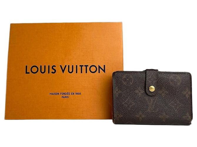 Vintage Louis Vuitton Leather Monogram Wallet Brown