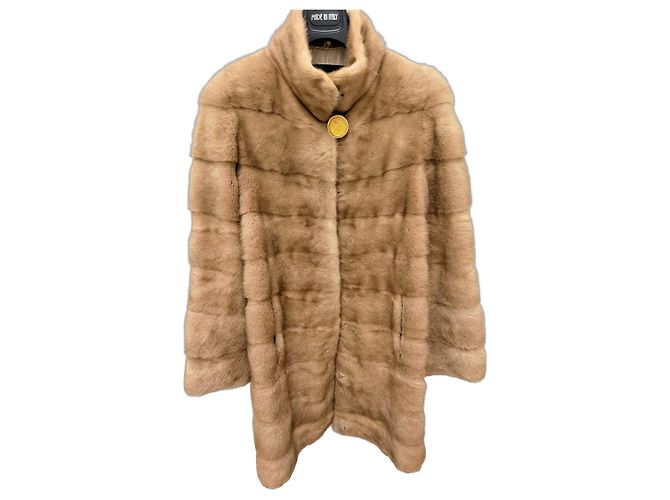 Autre Marque Cappotto in visone per donne Marrone