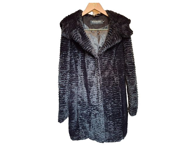 Autre Marque Schwarzer Kunstfellmantel Beaumont