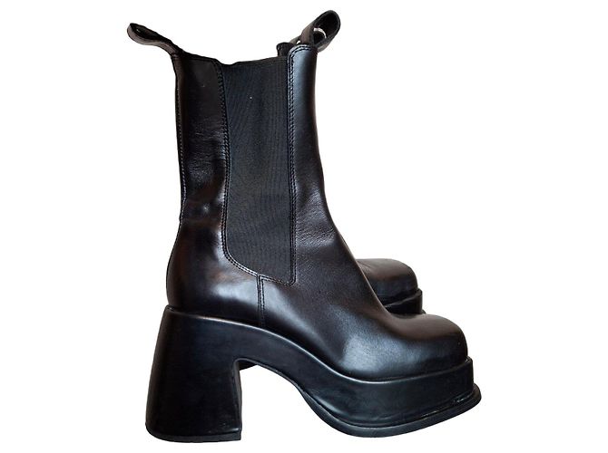Jonak Botas Chelsea negras con plataforma Negro