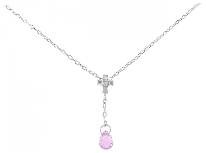 Autre Marque Au750 Saphir-Diamant-Halskette Silber