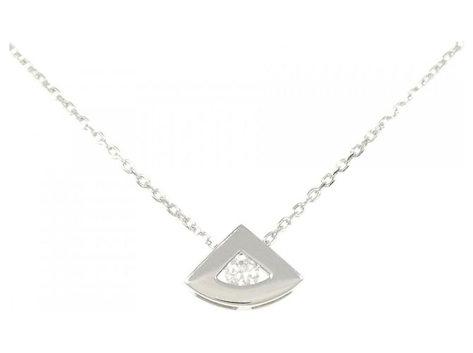 Autre Marque Platin-Diamant-Halskette Silber
