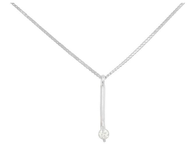Autre Marque PT900 PT850 Diamant-Halskette Silber