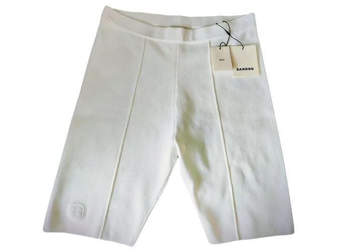 New Sandro Knit white short embroidered logo 40