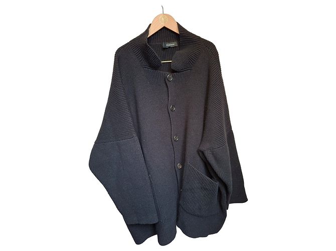 Schwarzer Cardigan von Kris Van Assche aus Wolle und Baumwolle Marineblau