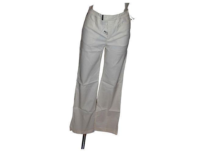 Calças brancas elásticas Moschino em viscose Branco