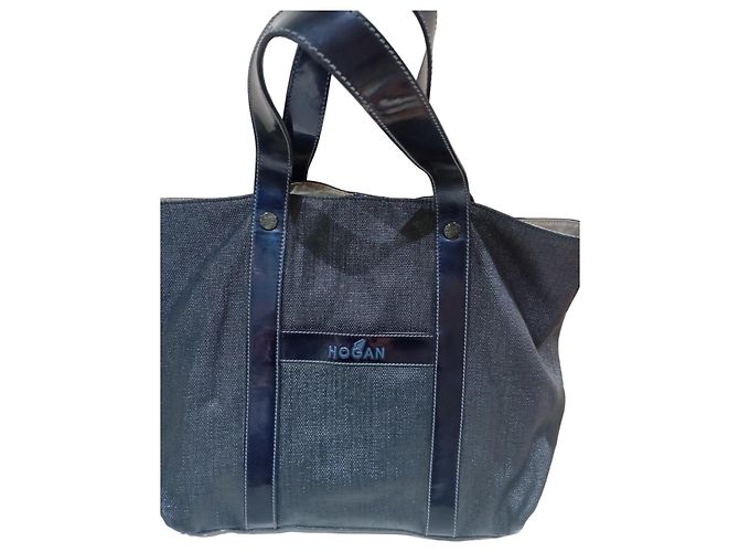 Hogan blaue Canvas-Tasche
