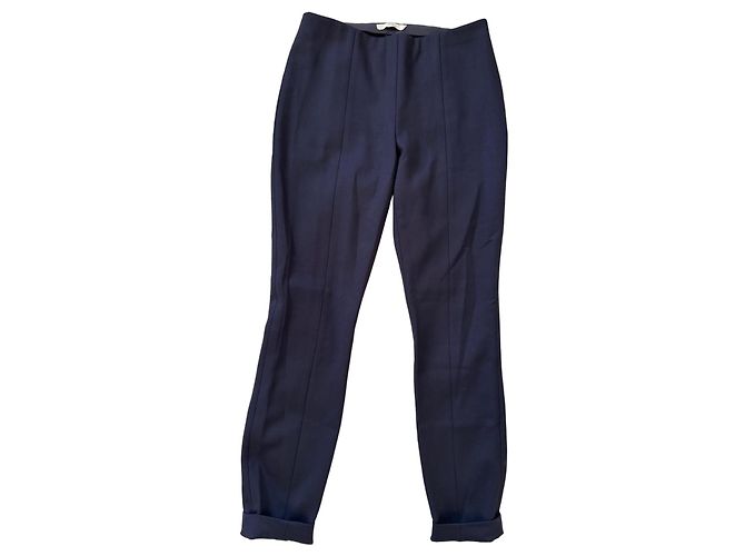Calça de lã virgem azul marinho The Row Azul escuro