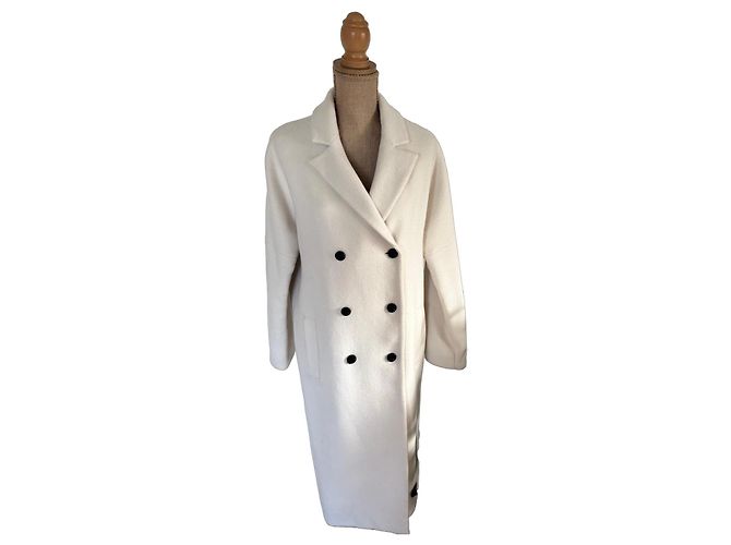 Ikks Long white double-breasted coat