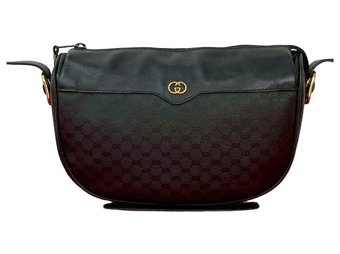 Borsa a Spalla in Pelle Micro GG di Gucci Nero