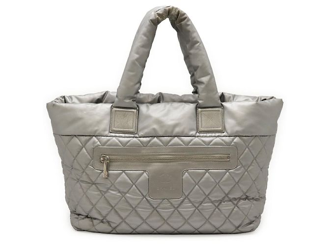 Bolsa tote 2 em 1 em nylon Coco Cocoon da Chanel Prata Metálico