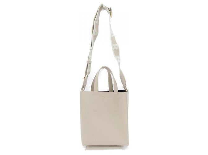 Bolsa de couro de bezerro Marni MUSEO LV639 Bege