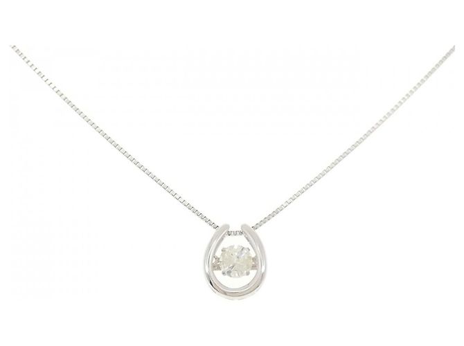 Autre Marque Diamant-Halskette Pt900/Pt850 Silber