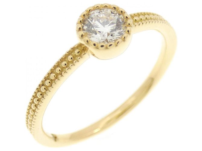 Autre Marque Anel de Au750 com Diamante Dourado