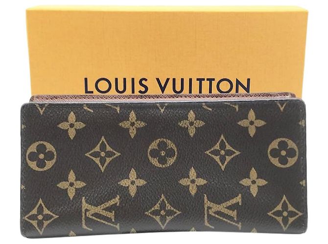 Louis Vuitton Cartera larga Brazza marrón Castaño