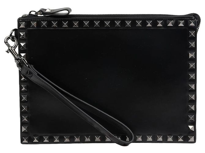 Valentino Clutch con correa Rockstud Negro