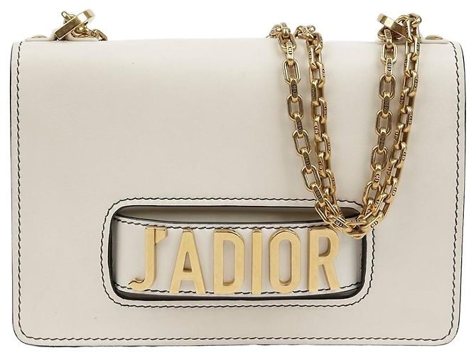 Dior Bolsa de ombro com corrente e aba Branco