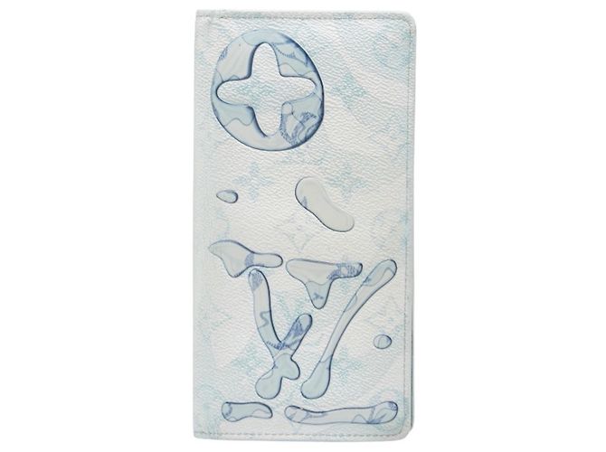 Portafoglio Lungo Brazza Aqua Garden Monogramma Louis Vuitton Multicolore Blu chiaro