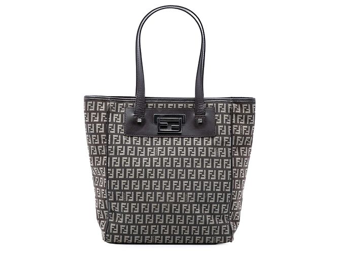Bolso tote de lona Zucchino marrón Fendi Castaño Marrón oscuro
