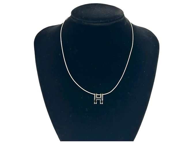 Collana Hermès Case d'Ache H Cube in Argento 925 Nero 