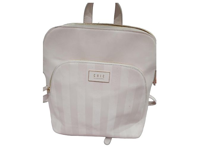 Autre Marque Pale Pink Leather Backpack