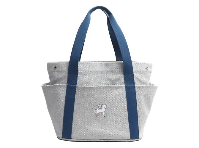 Bolsa Tote Cabriole Brunatier da Hermès para Mulheres Marrom Azul