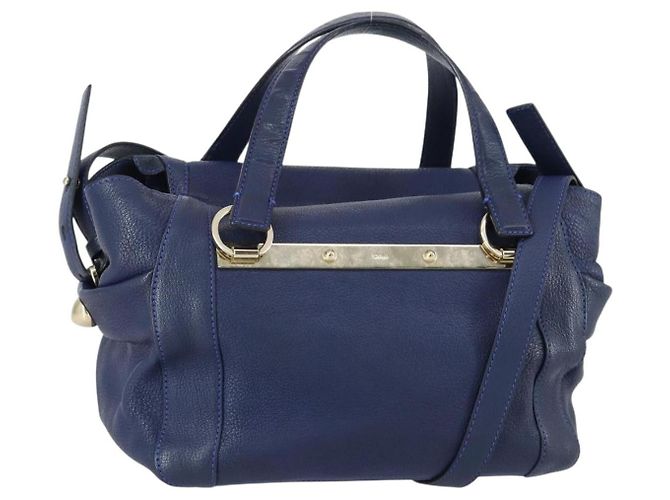 Chloé Sac à main convertible en cuir Chloe Bridget petit Bleu Marine