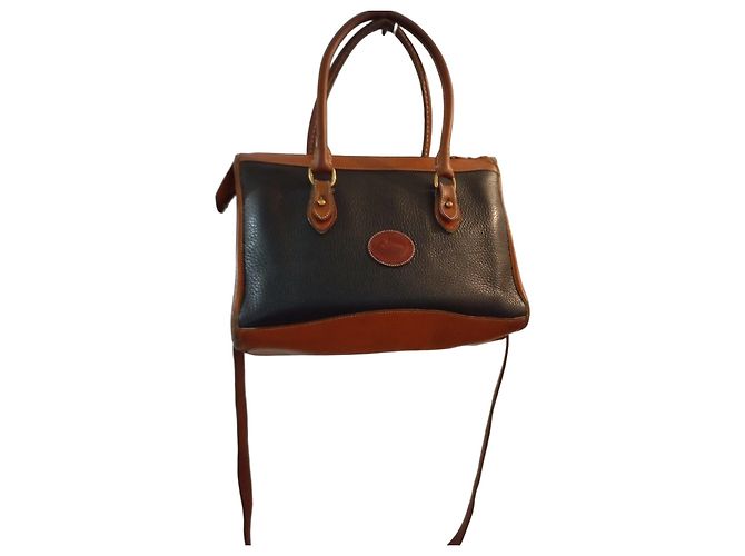 Dooney & Bourke Schwarze und braune Lederhandtasche