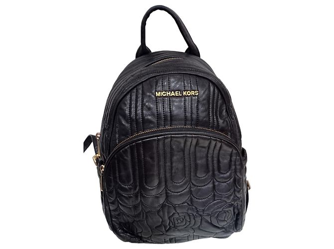 Michael Kors Quilted Black Leather Backpack