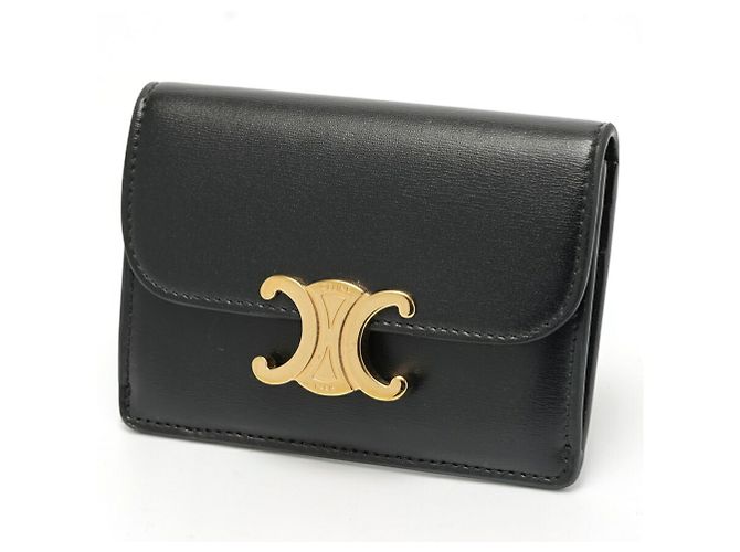 Edge Céline Monedero de cuero negro Celine