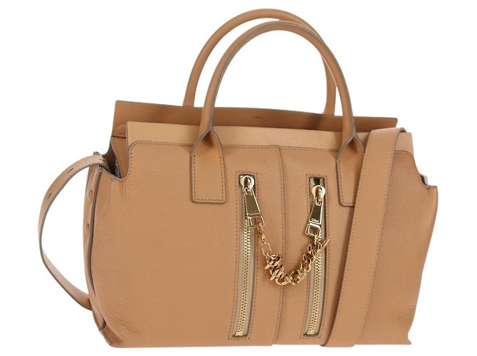 Chloé Chloe Cate Satchel Leather Medium Beige
