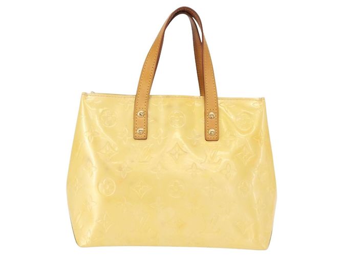 Louis Vuitton Reade Handbag Monogram Vernis PM Beige