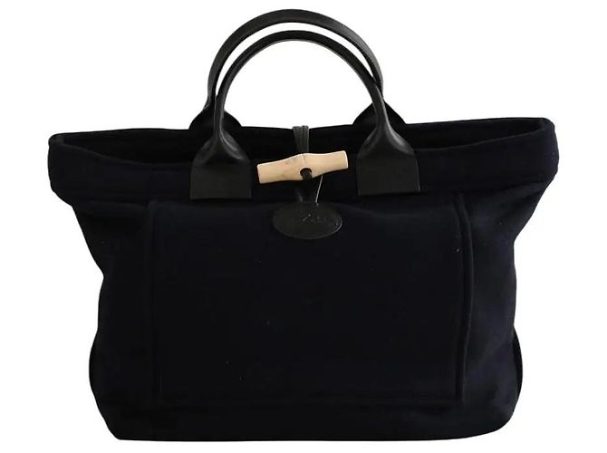 Roseau Longchamp Blue wool tote bag