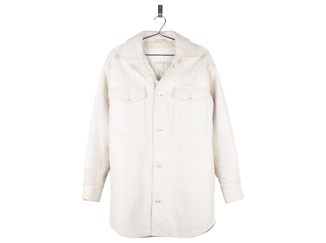 Maison Martin Margiela Jaqueta overshirt de couro acolchoada Maison Margiela x H&M SS12 Branco