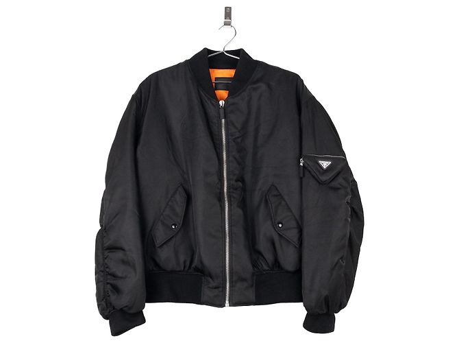 Prada AW21 Oversized MA-1 Bomber Jacket Black