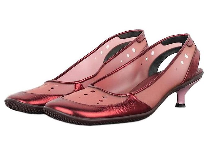 Miu Miu SS00 Sapatilhas Slingback Transparente Space Bubble Vermelho