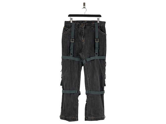 Dolce & Gabbana AW03 Bondage Harness Denim Jeans Grey