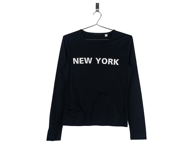 Camicia a maniche lunghe Helmut Lang AW02 'New York' Print Backstage Nero