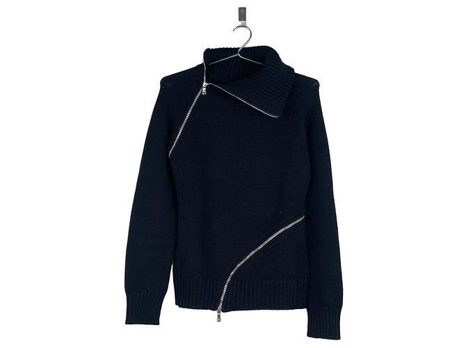 Damenpullover mit Spiralreißverschluss von Dolce & Gabbana AW03 Schwarz