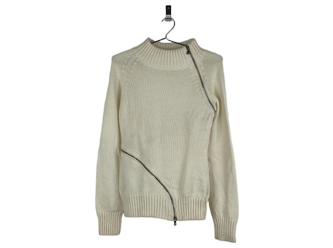 Strickpullover mit Spiralreißverschluss Dolce & Gabbana AW03 Weiß