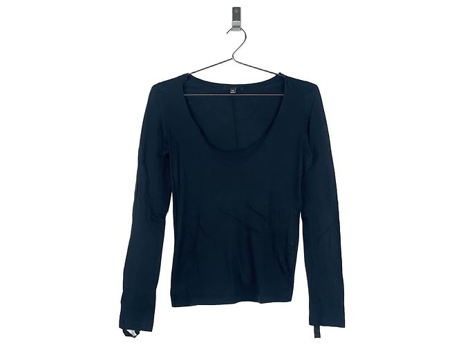 Helmut Lang 2000s Thumb-Strap Bondage Longsleeve Top Black