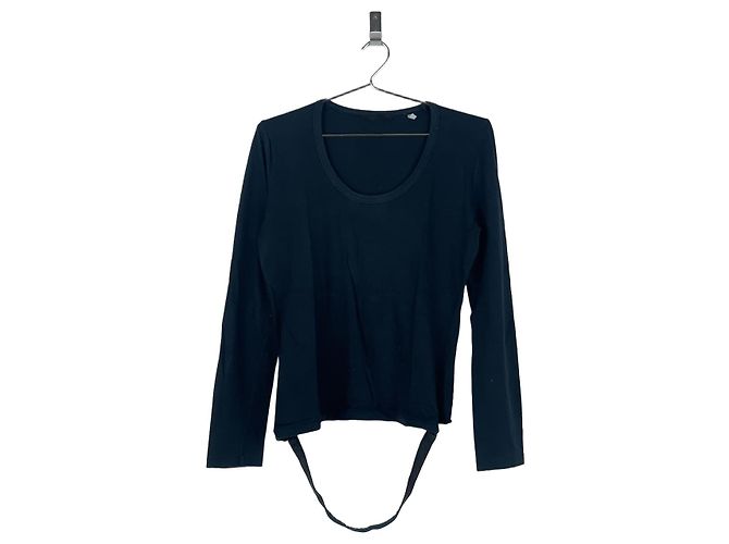 Helmut Lang SS01 Bondage Strap Longsleeve Top Black