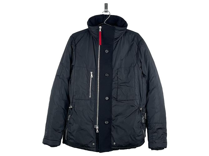 Prada 2000s Military Flak Puffer Jacket Black
