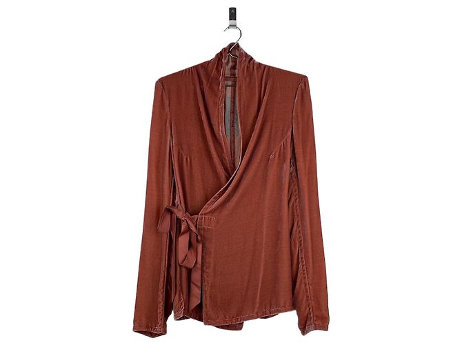 Rick Owens AW19 'Larry' Samt Kimono Blazer Jacke Rot